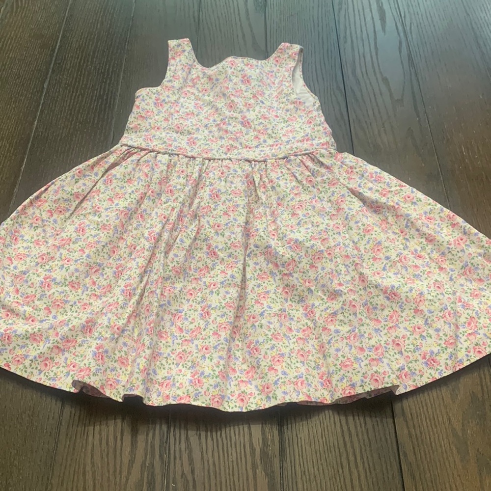 Polo Ralph Lauren Girls Floral Flare Dress Sz 4/4T Preowned